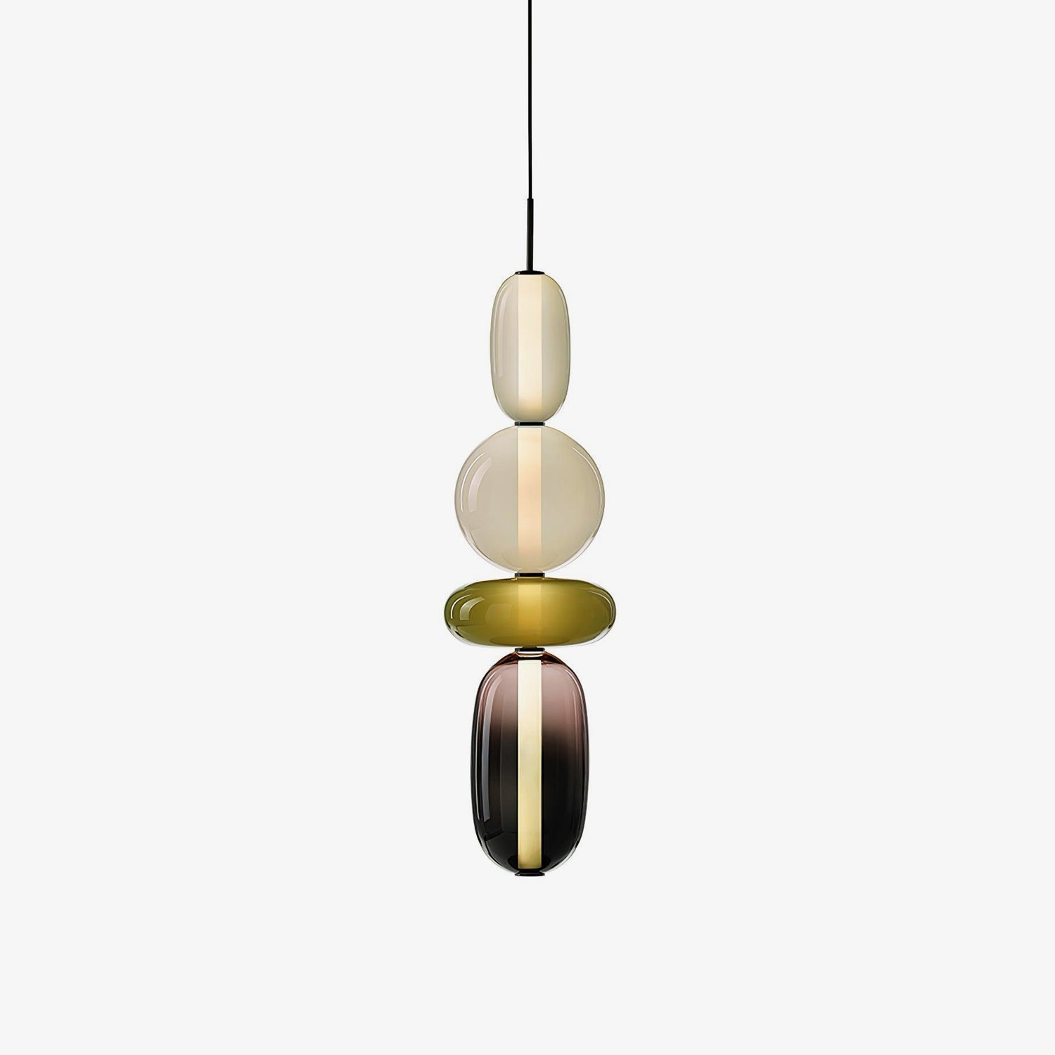 Modern Multicolored Candied Glass Pendant Light with Adjustable LED Ceiling Fixture