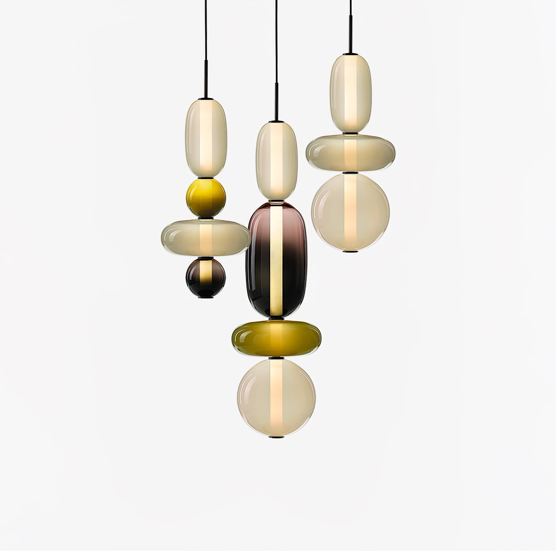 Modern Multicolored Candied Glass Pendant Light with Adjustable LED Ceiling Fixture
