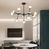 Modern Multiwave LED Sputnik Chandelier 12 Light Dining Room Hanging Ceiling Fixture
