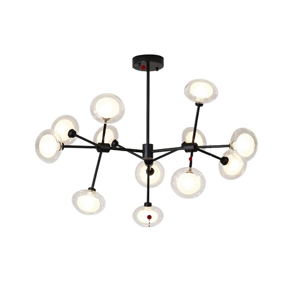 Modern Multiwave LED Sputnik Chandelier 12 Light Dining Room Hanging Ceiling Fixture