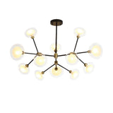 Modern Multiwave LED Sputnik Chandelier 12 Light Dining Room Hanging Ceiling Fixture