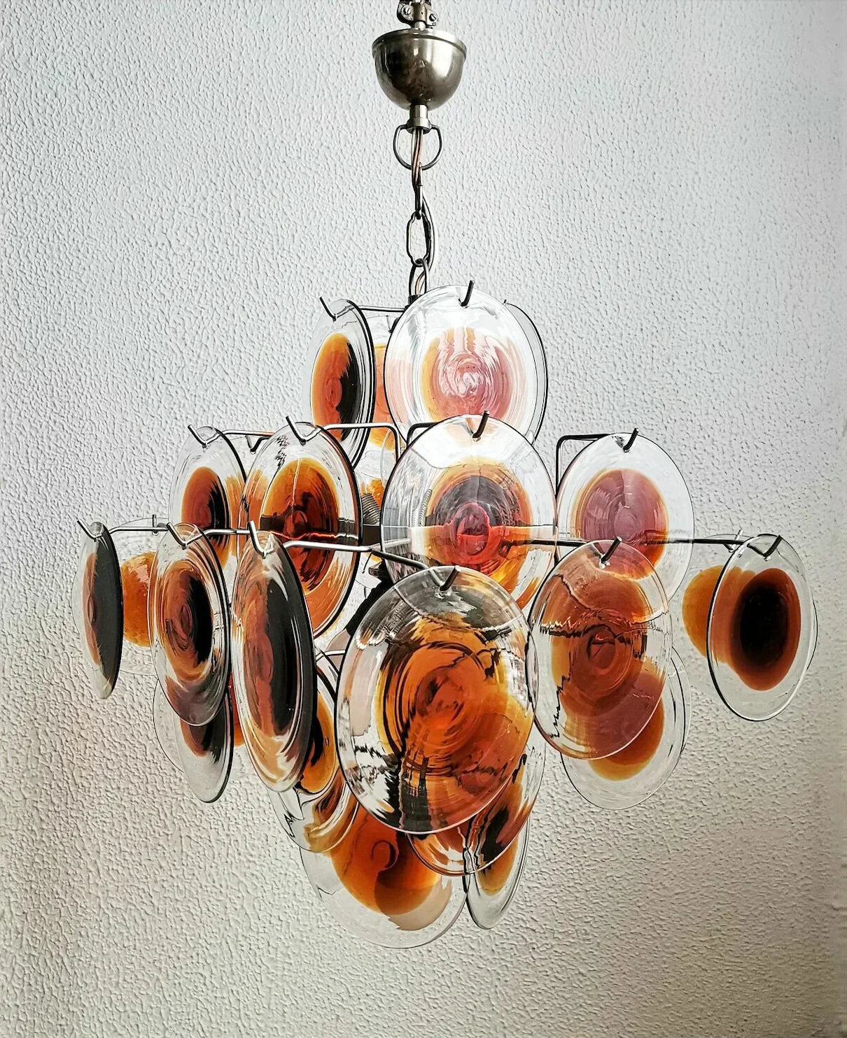 modern-murano-glass-disc-chandelier-with-orange-and-brown-hand-blown-accents