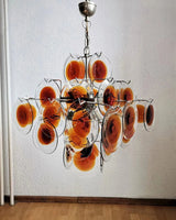 modern-murano-glass-disc-chandelier-with-orange-and-brown-hand-blown-accents
