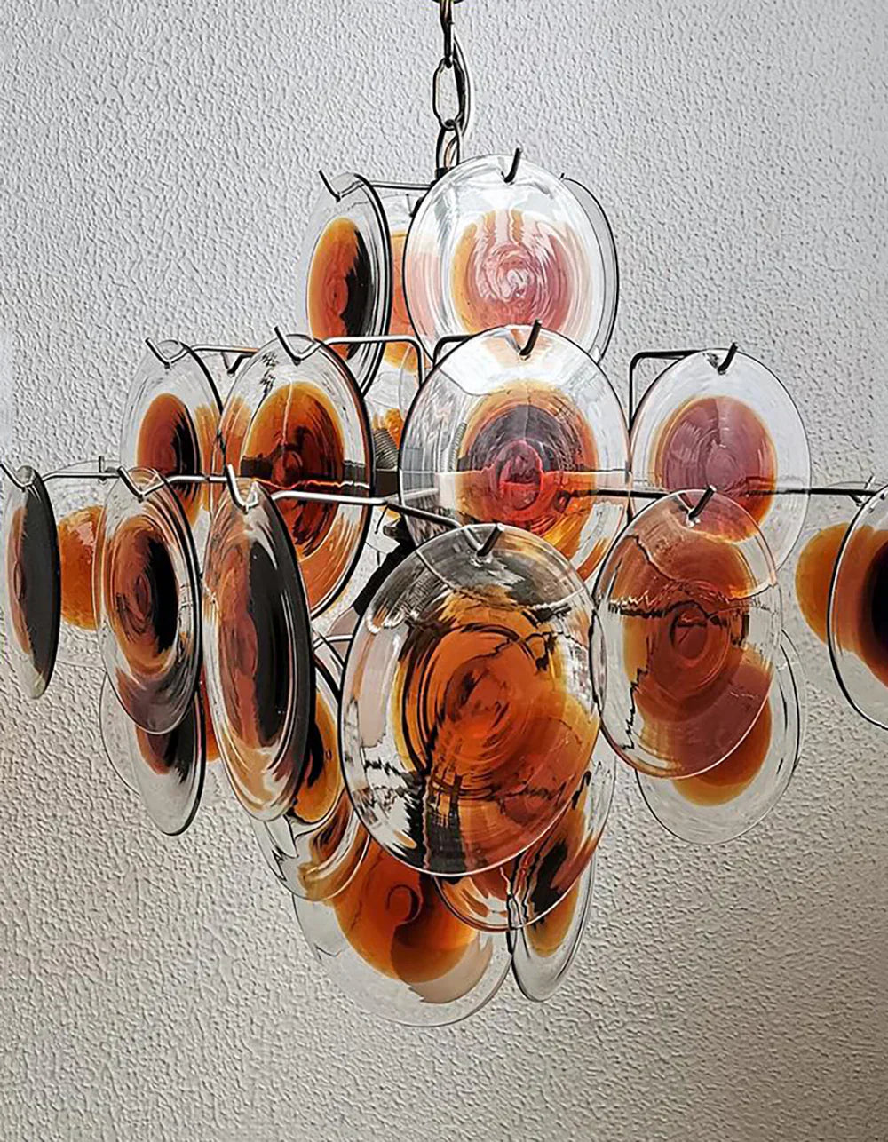 modern-murano-glass-disc-chandelier-with-orange-and-brown-hand-blown-accents