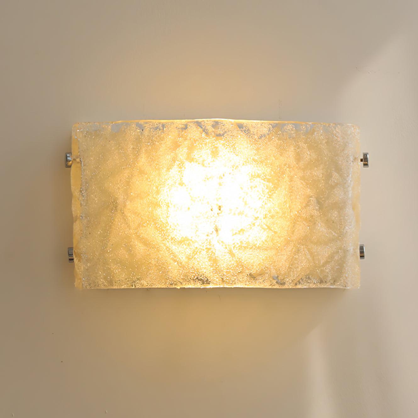 Modern Murano Glass Wall Sconce Set of Two LED Chrome Finish Indoor Lighting