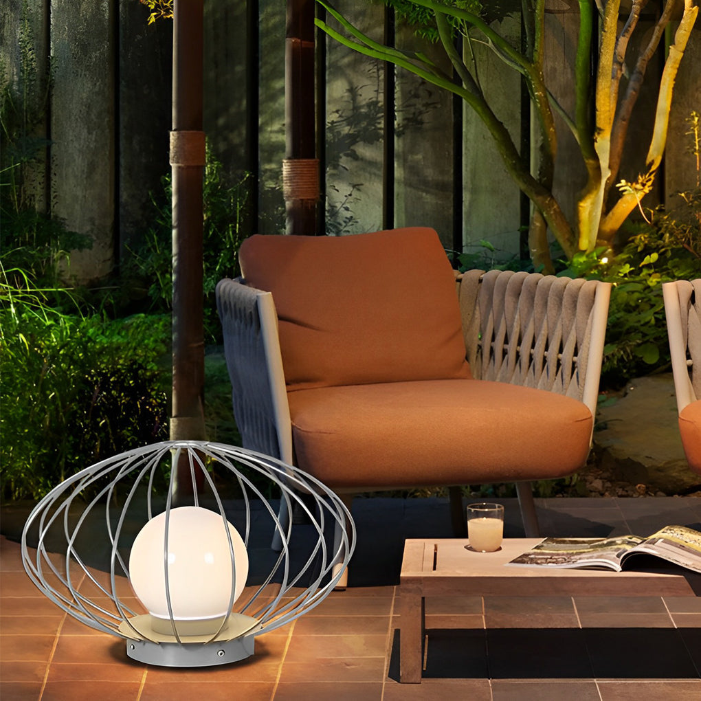 Modern Mushroom Cage LED Outdoor Lawn Lamp Waterproof Garden Landscape Pathway Light