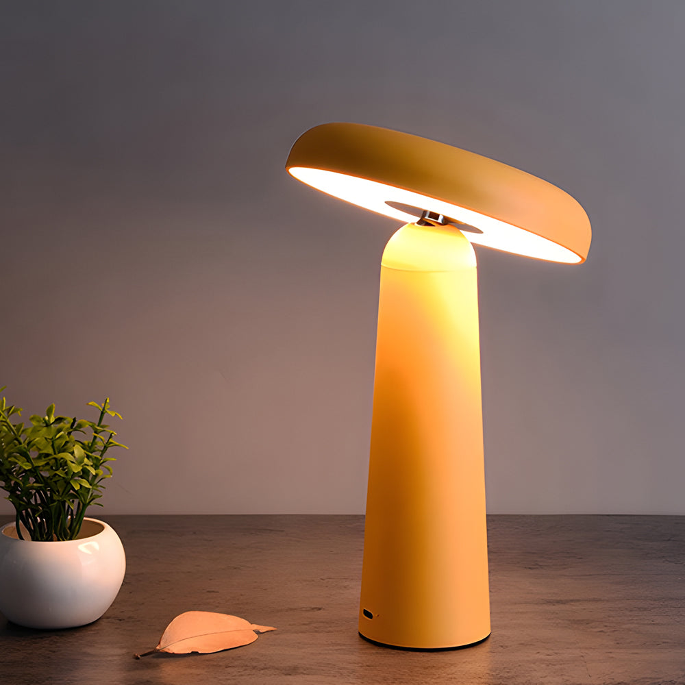 Modern Mushroom LED Table Lamp Dimmable Touch Control Tiltable USB Rechargeable Bedside Light