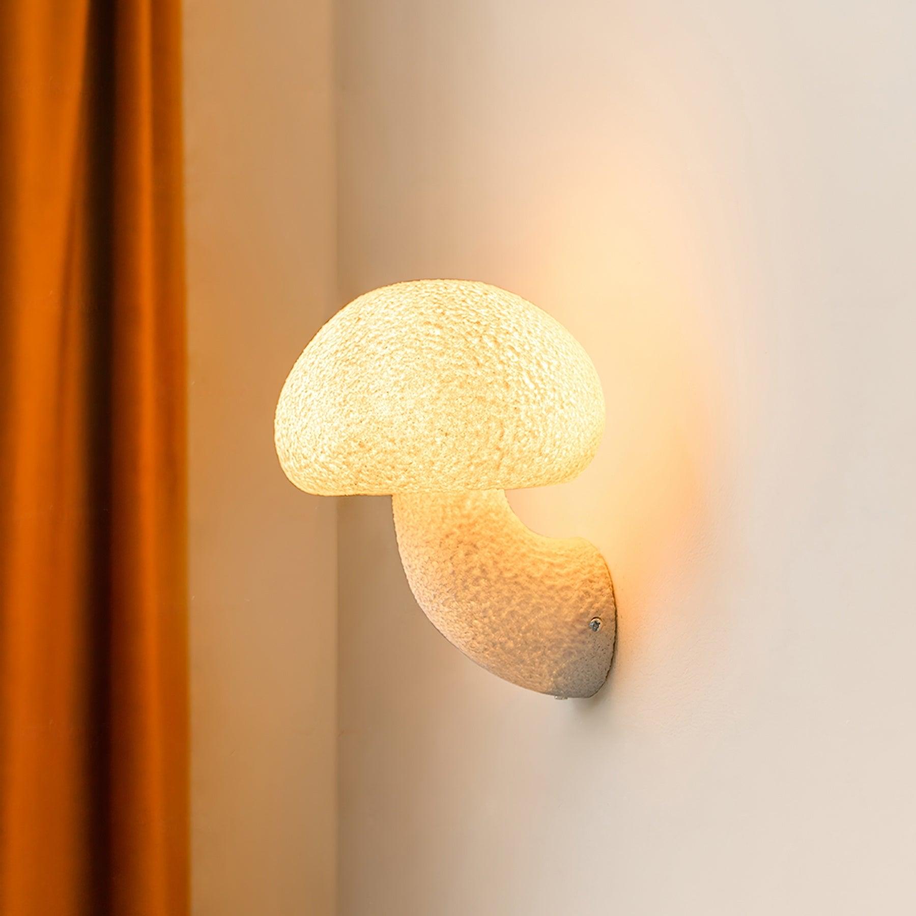 Modern Mushroom Resin Plug In Wall Lamp Sconce Lighting for Bedroom and Living Room