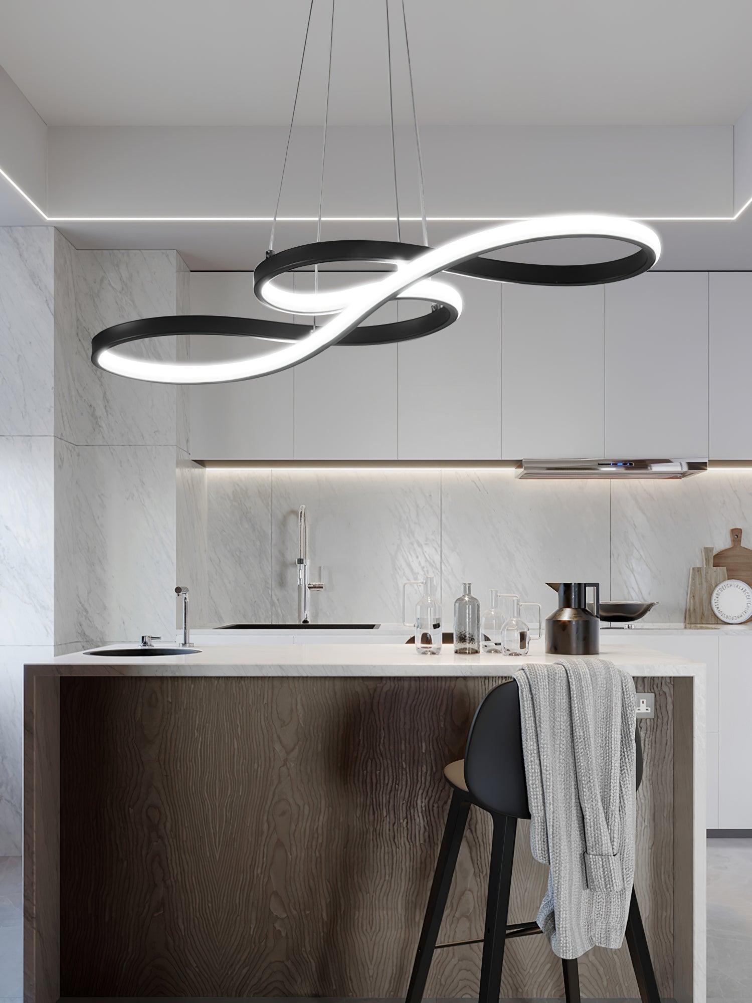 Modern Musical Note Integrated LED Pendant Light for Dining Room Kitchen Island and Living Space