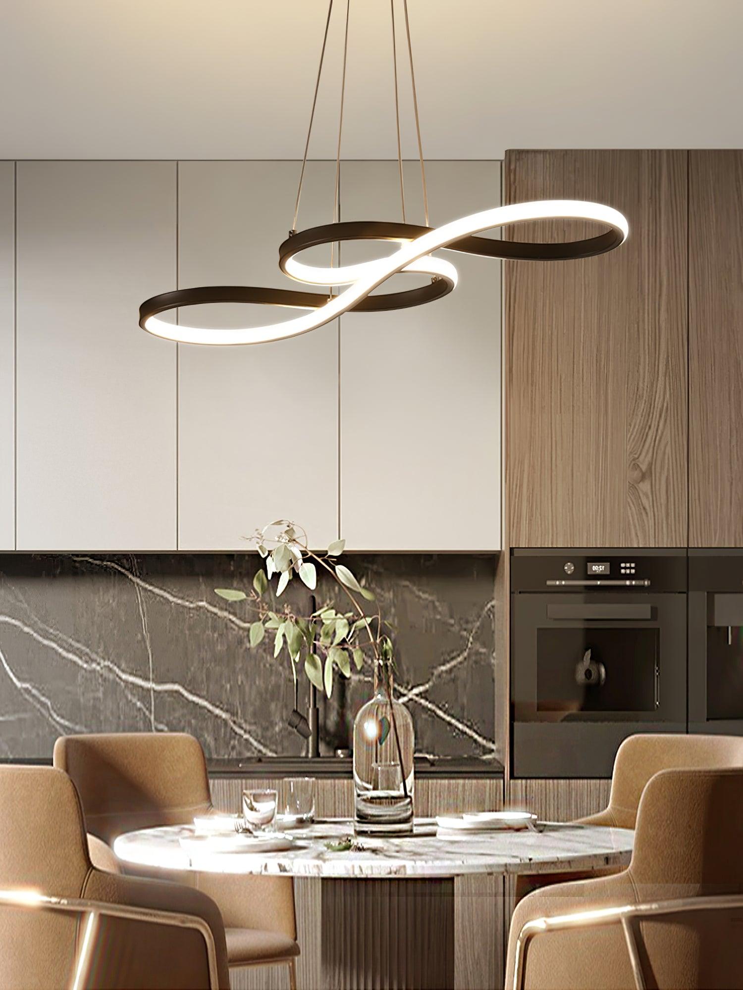 Modern Musical Note Integrated LED Pendant Light for Dining Room Kitchen Island and Living Space