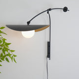 Modern Myrna Wall Light with Counterweight Arm and Handblown Glass Reflector Shade