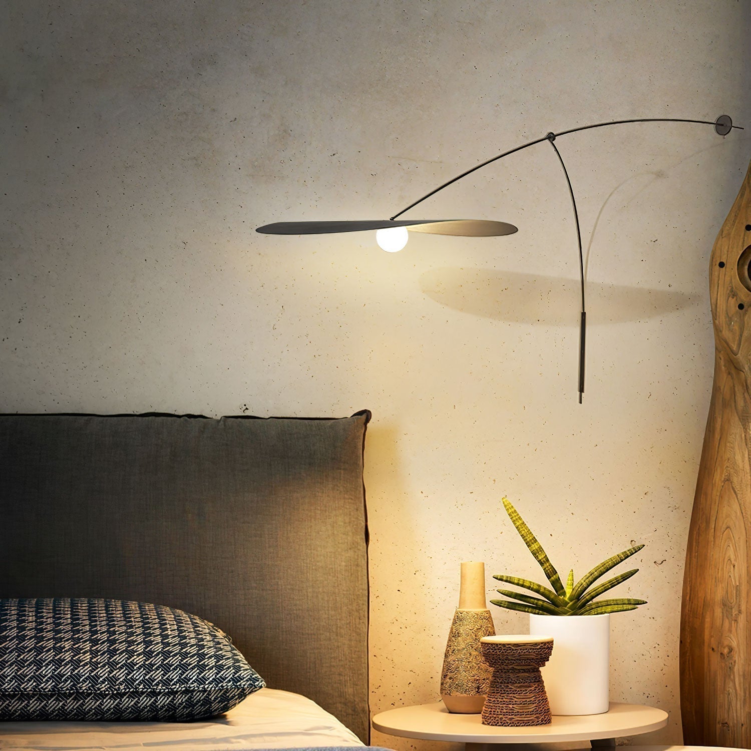 Modern Myrna Wall Light with Counterweight Arm and Handblown Glass Reflector Shade