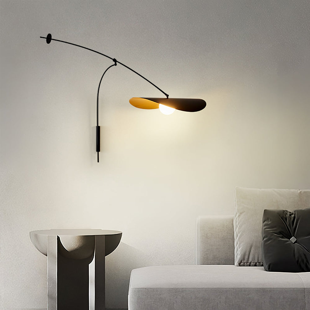 Modern Myrna Wall Light with Counterweight Arm and Handblown Glass Reflector Shade