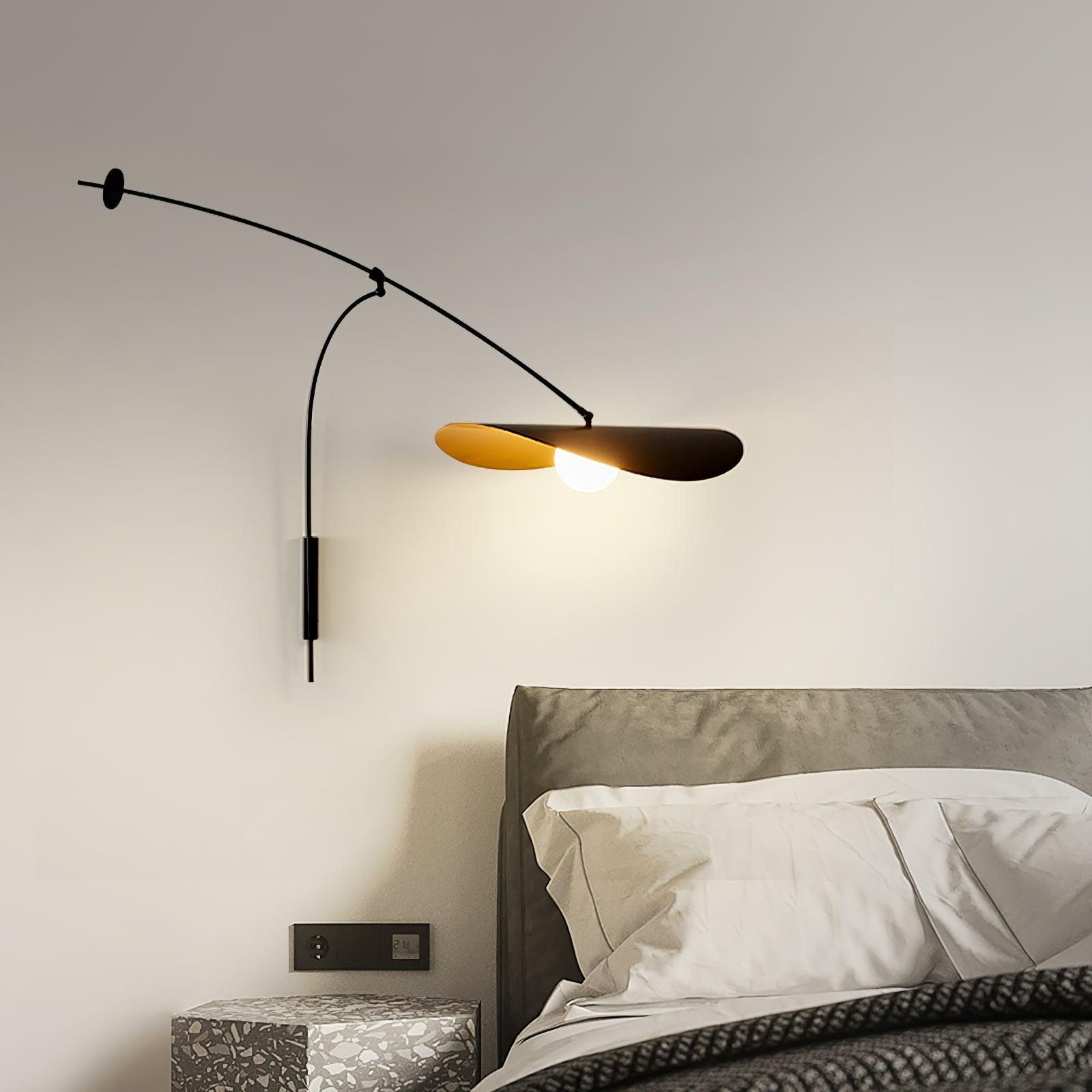 Modern Myrna Wall Light with Counterweight Arm and Handblown Glass Reflector Shade