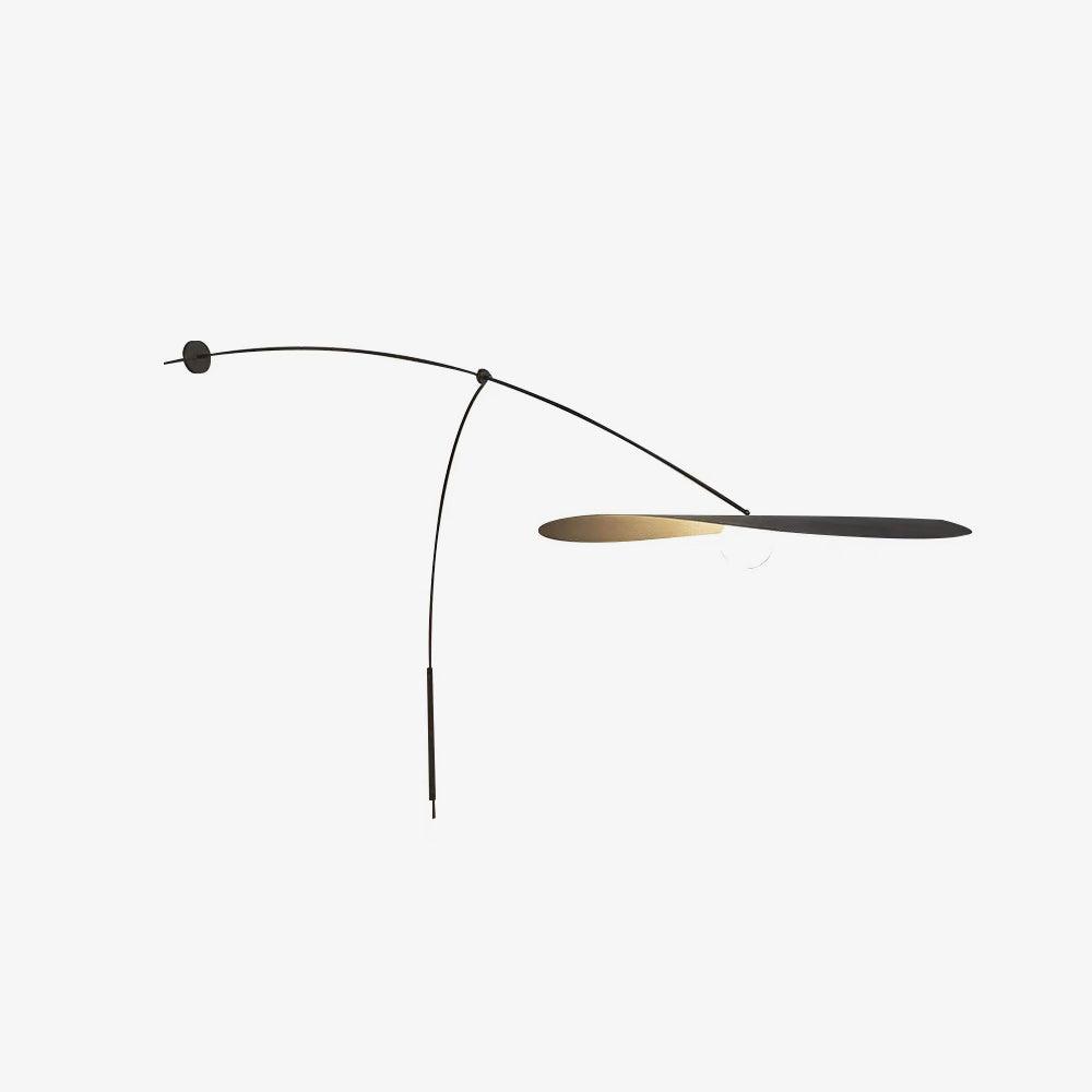 Modern Myrna Wall Light with Counterweight Arm and Handblown Glass Reflector Shade