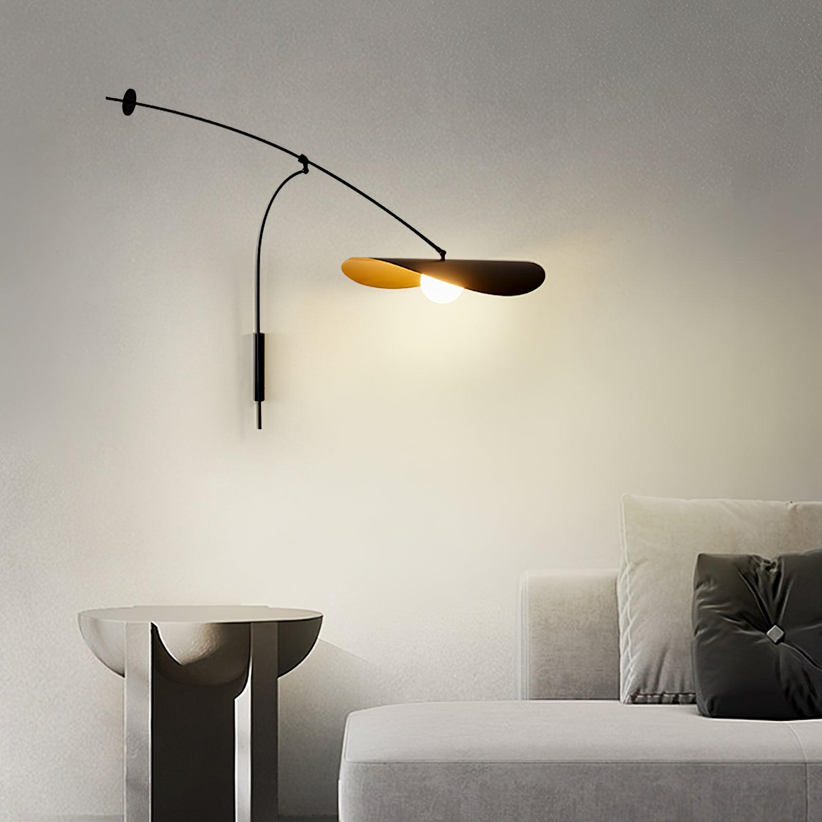 Modern Myrna Wall Light with Counterweight Arm and Handblown Glass Reflector Shade