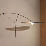 Modern Myrna Wall Light with Counterweight Arm and Handblown Glass Reflector Shade