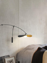 Modern Myrna Wall Light with Counterweight Arm and Handblown Glass Reflector Shade