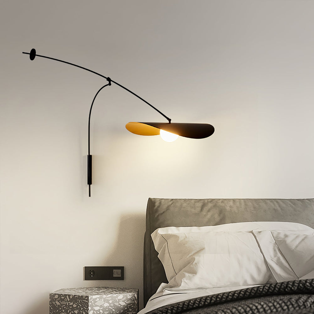 Modern Myrna Wall Light with Counterweight Arm and Handblown Glass Reflector Shade