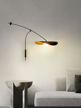 Modern Myrna Wall Light with Counterweight Arm and Handblown Glass Reflector Shade