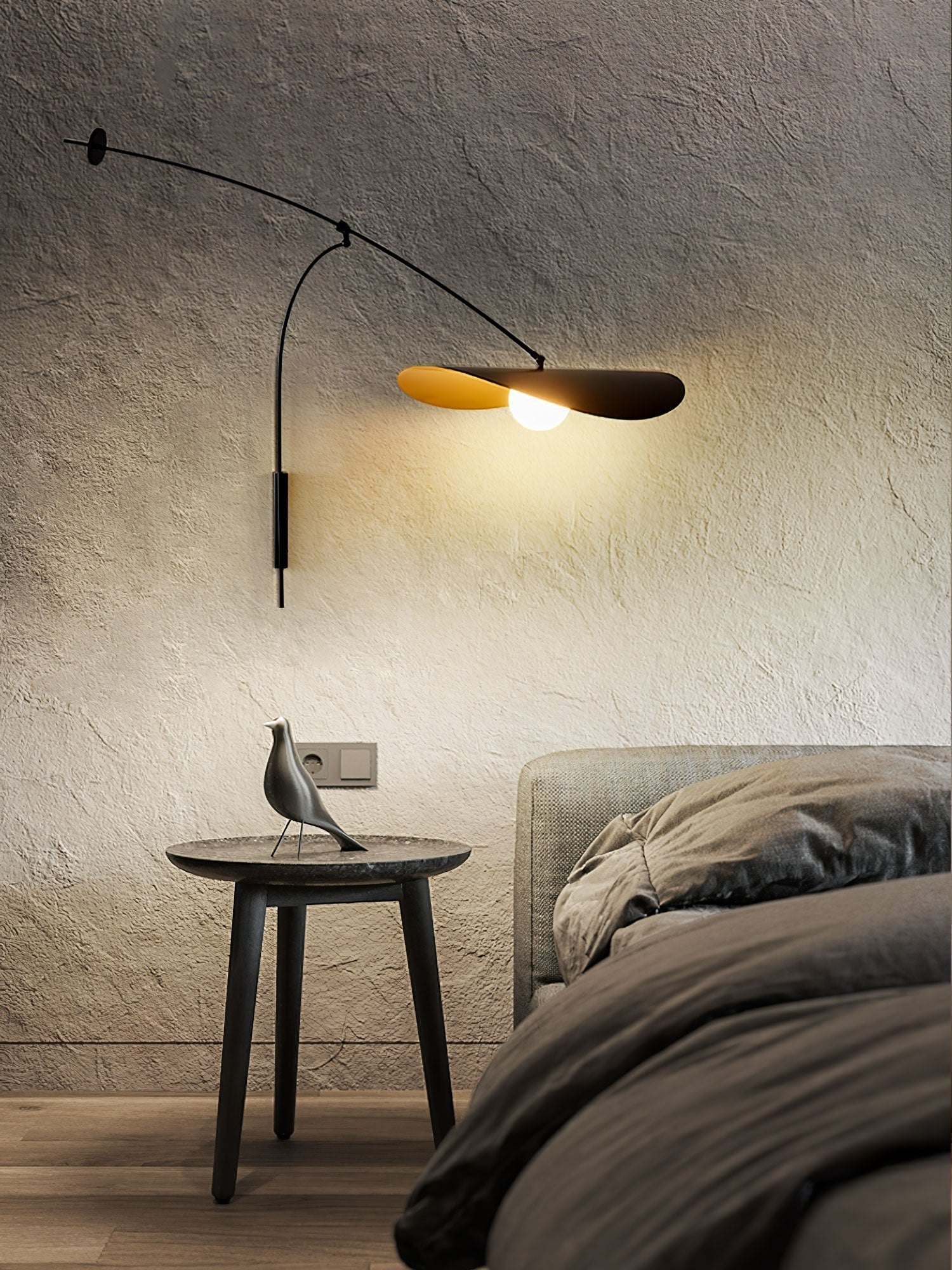 Modern Myrna Wall Light with Counterweight Arm and Handblown Glass Reflector Shade