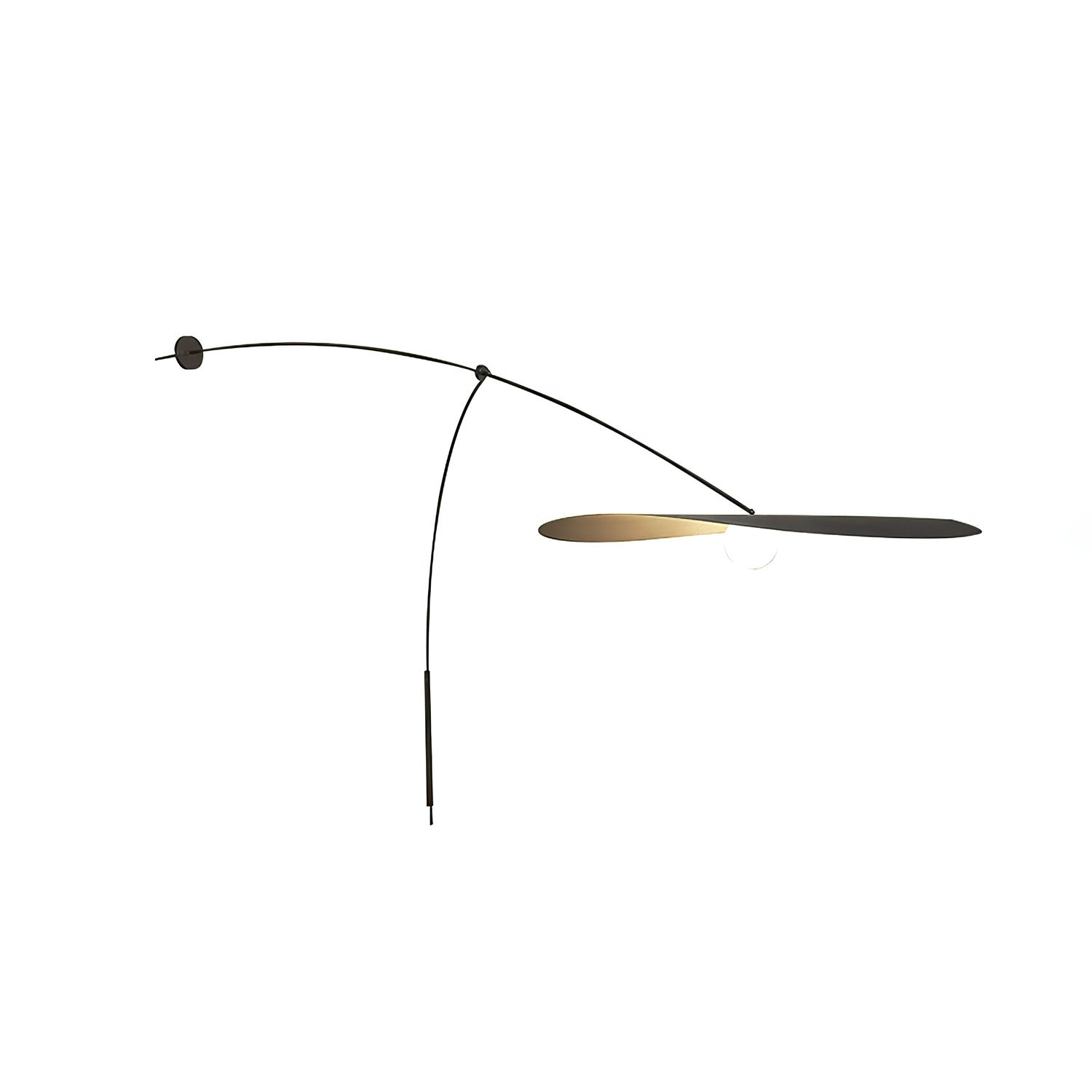 Modern Myrna Wall Light with Counterweight Arm and Handblown Glass Reflector Shade