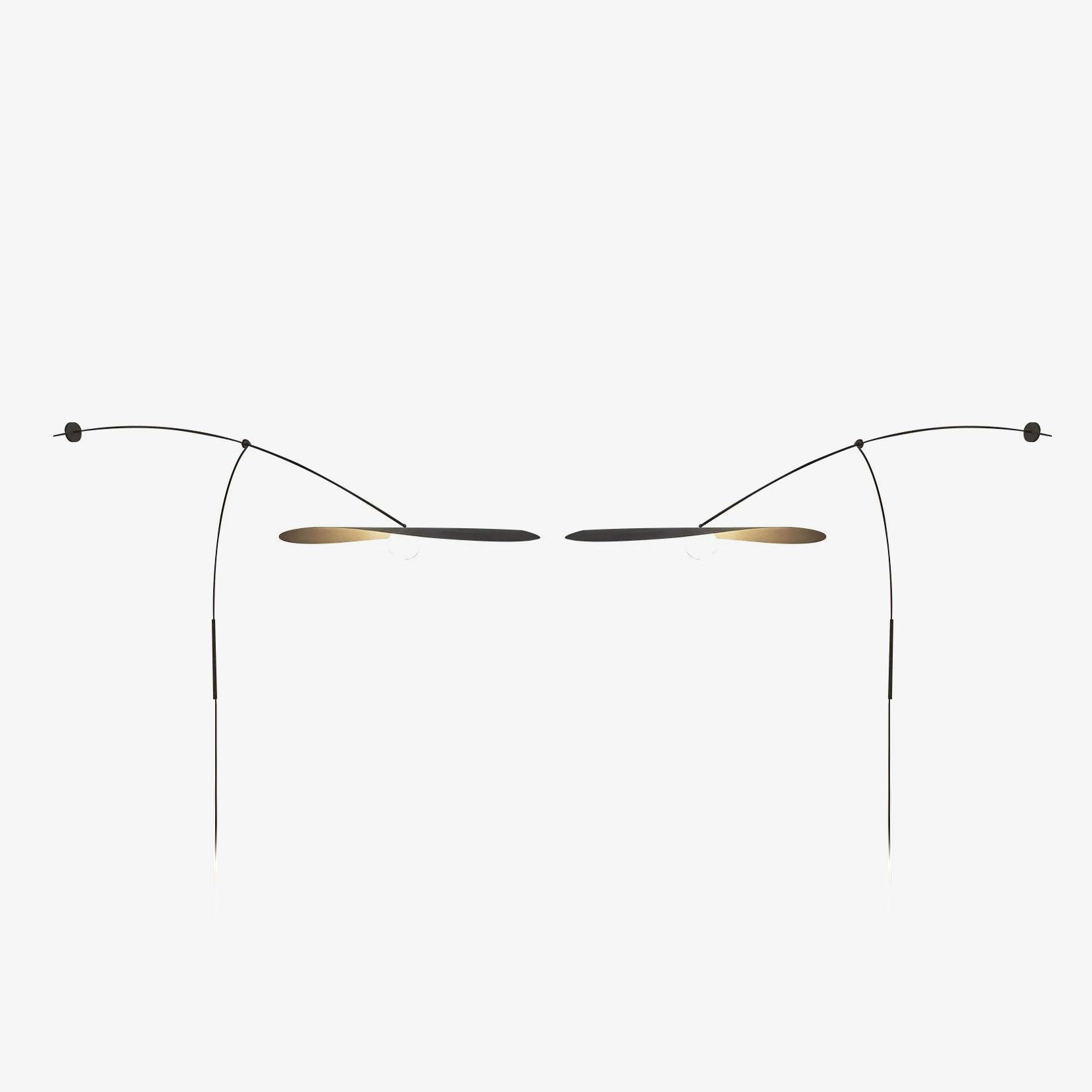 Modern Myrna Wall Light with Counterweight Arm and Handblown Glass Reflector Shade