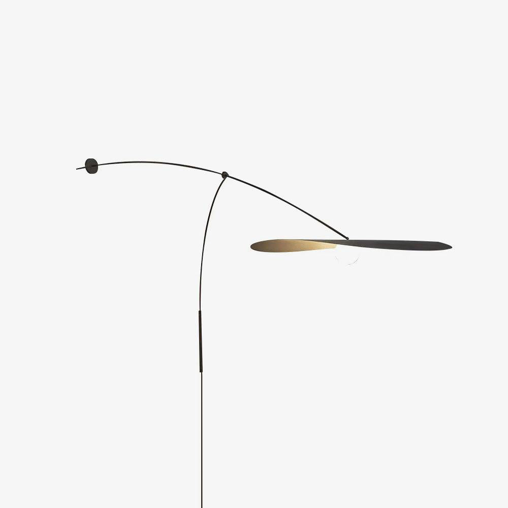 Modern Myrna Wall Light with Counterweight Arm and Handblown Glass Reflector Shade