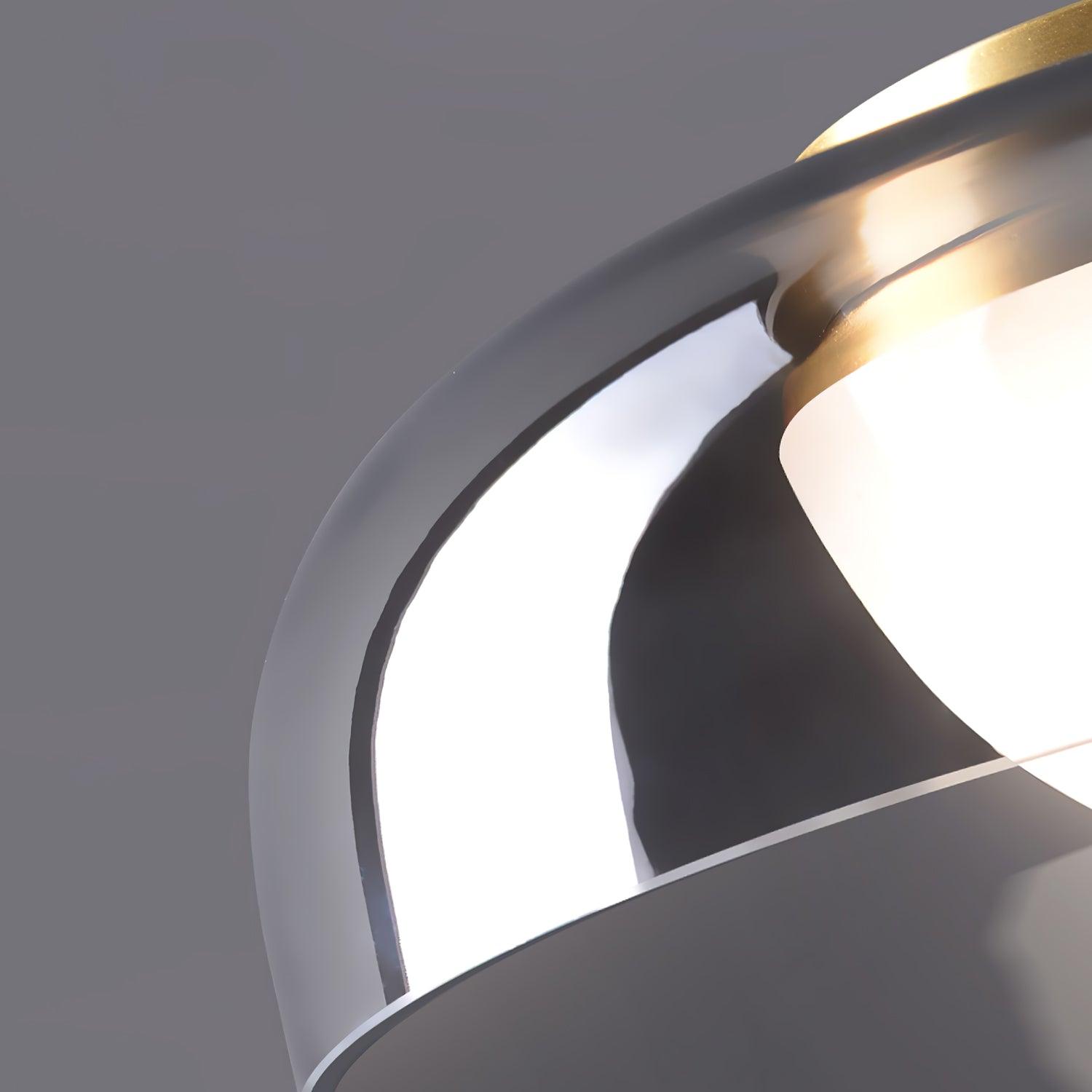 Modern Mystic Eclipse Gold and Smoky Gray Glass LED Pendant Light Fixture