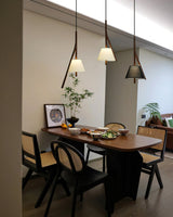 Modern Nanzhi Solid Wood Geometric Triangular LED Pendant Light for Dining and Living Areas