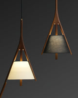 Modern Nanzhi Solid Wood Geometric Triangular LED Pendant Light for Dining and Living Areas