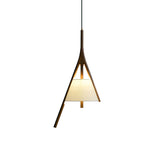 Modern Nanzhi Solid Wood Geometric Triangular LED Pendant Light for Dining and Living Areas