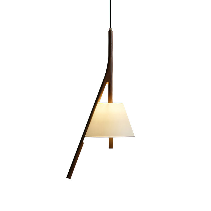 Modern Nanzhi Solid Wood Geometric Triangular LED Pendant Light for Dining and Living Areas