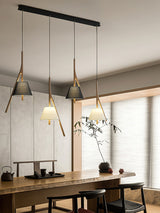 Modern Nanzhi Solid Wood Geometric Triangular LED Pendant Light for Dining and Living Areas