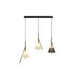 Modern Nanzhi Solid Wood Geometric Triangular LED Pendant Light for Dining and Living Areas