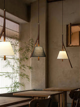 Modern Nanzhi Solid Wood Geometric Triangular LED Pendant Light for Dining and Living Areas