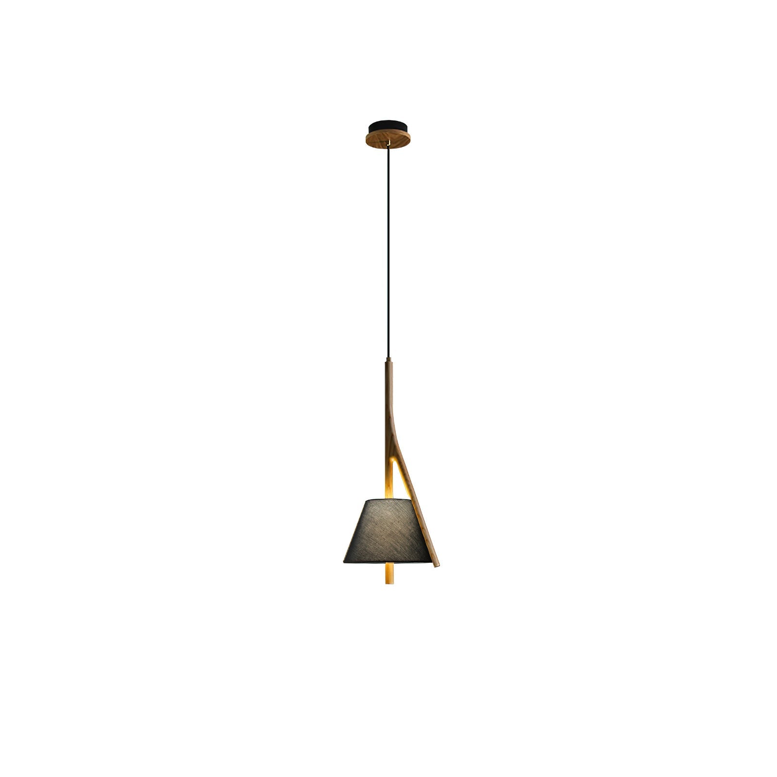 Modern Nanzhi Solid Wood Geometric Triangular LED Pendant Light for Dining and Living Areas