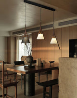 Modern Nanzhi Solid Wood Geometric Triangular LED Pendant Light for Dining and Living Areas