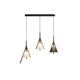 Modern Nanzhi Solid Wood Geometric Triangular LED Pendant Light for Dining and Living Areas