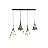 Modern Nanzhi Solid Wood Geometric Triangular LED Pendant Light for Dining and Living Areas