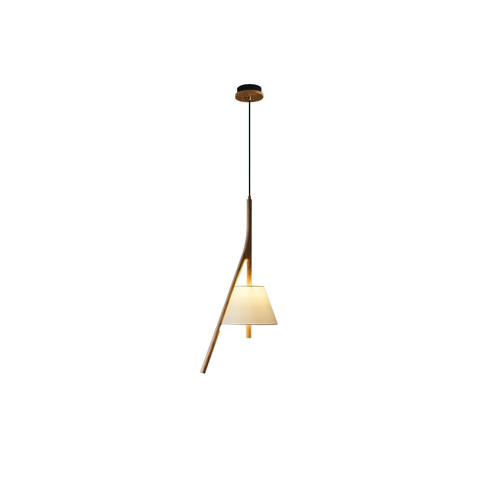 Modern Nanzhi Solid Wood Geometric Triangular LED Pendant Light for Dining and Living Areas