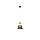 Modern Nanzhi Solid Wood Geometric Triangular LED Pendant Light for Dining and Living Areas
