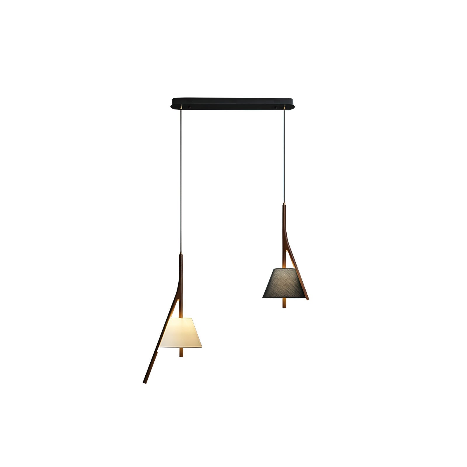 Modern Nanzhi Solid Wood Geometric Triangular LED Pendant Light for Dining and Living Areas