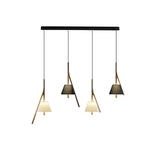 Modern Nanzhi Solid Wood Geometric Triangular LED Pendant Light for Dining and Living Areas