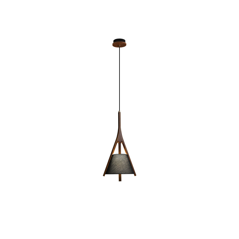 Modern Nanzhi Solid Wood Geometric Triangular LED Pendant Light for Dining and Living Areas