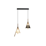 Modern Nanzhi Solid Wood Geometric Triangular LED Pendant Light for Dining and Living Areas
