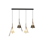 Modern Nanzhi Solid Wood Geometric Triangular LED Pendant Light for Dining and Living Areas