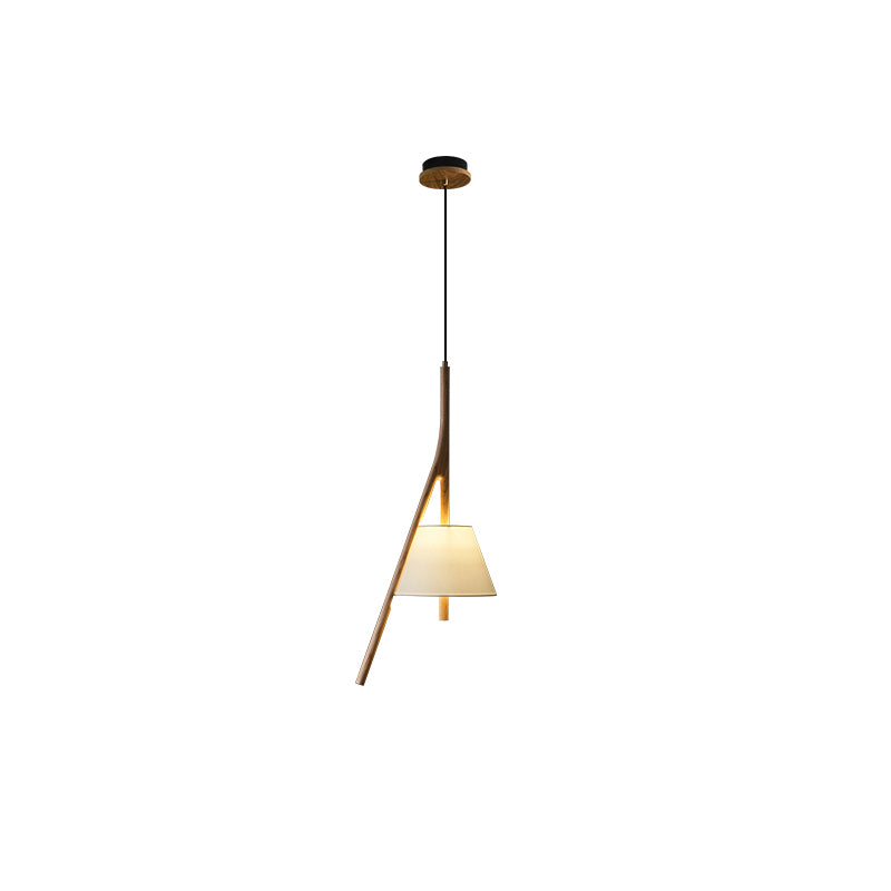 Modern Nanzhi Solid Wood Geometric Triangular LED Pendant Light for Dining and Living Areas