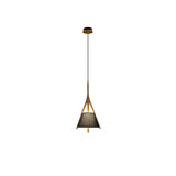 Modern Nanzhi Solid Wood Geometric Triangular LED Pendant Light for Dining and Living Areas