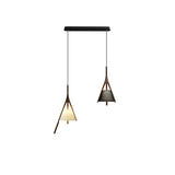 Modern Nanzhi Solid Wood Geometric Triangular LED Pendant Light for Dining and Living Areas